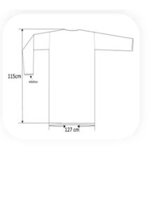 Bata Verde desechable medidas de las batas