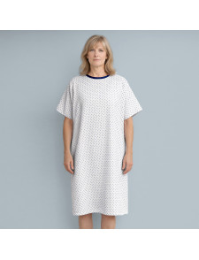 BATA PACIENTE HOSPITAL TOPOS AZULES  TALLA XXL