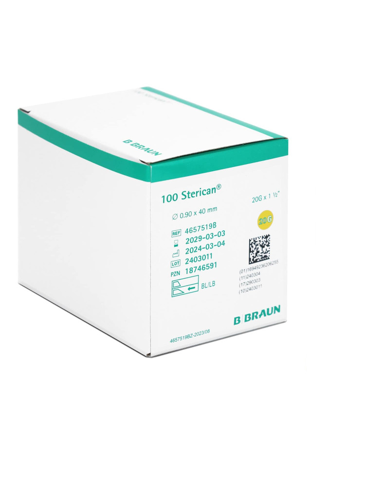 Caja de 100 agujas Sterican 0,90 × 40 mm (20G × 1½")