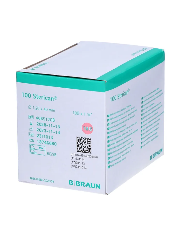 Aguja Sterican 18G 1,20 × 40 mm B.Braun caja 100 unidades