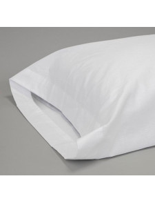 Funda de almohada sanitaria blanca de percal poliéster-algodón, 45 x 110 cm, para almohada de cama de 90