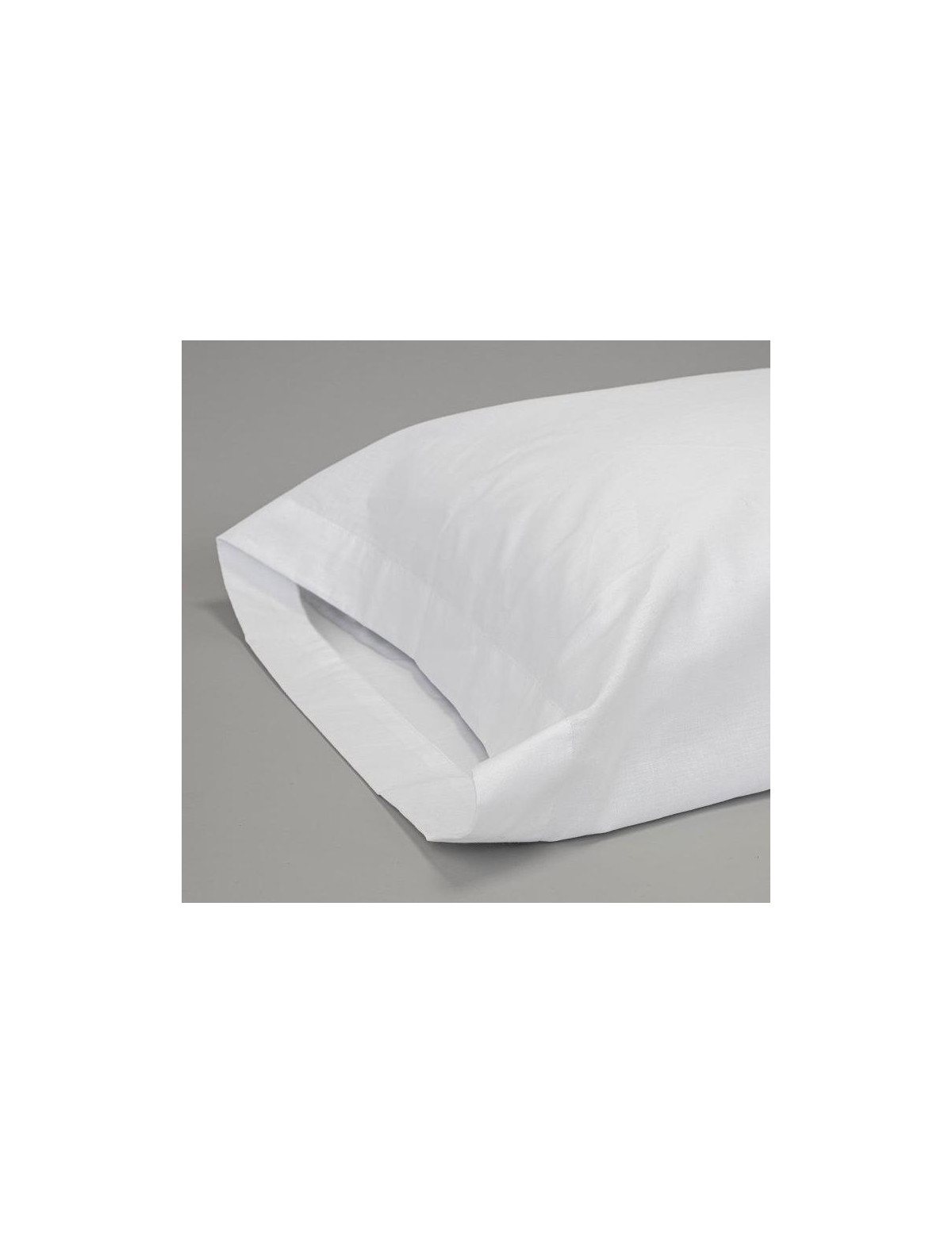 Funda de almohada sanitaria blanca de percal poliéster-algodón, 45 x 110 cm, para almohada de cama de 90
